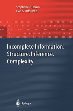 portada incomplete information: structure, inference, complexity (in English)