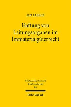 portada Haftung Von Leitungsorganen Im Immaterialguterrecht (en Alemán)