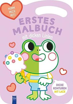 portada Erstes Malbuch mit Dicken Linien - Cover Lila (Frosch): Lila Einband mit Frosch (in German)