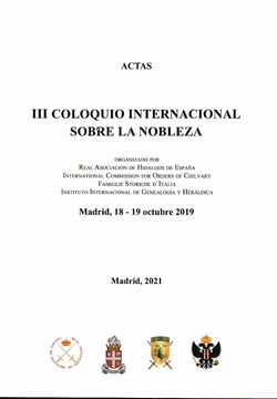 portada Actas iii Coloquio Internacional Sobre la Nobleza