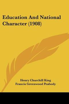 portada education and national character (1908) (en Inglés)