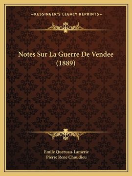 portada Notes Sur La Guerre De Vendee (1889) (en Francés)