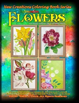 portada New Creations Coloring Book Series: Watercolor Flowers (in English)