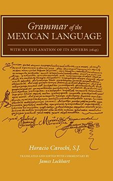 portada Grammar of the Mexican Language: With an Explanation of its Adverbs (1645) (Nahuatl Series, no. 7. ) (in English)