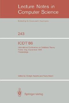 portada icdt'86: international conference on database theory. rome, italy, september 8-10, 1986. proceedings (en Inglés)