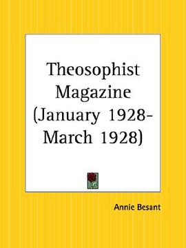 portada theosophist magazine january 1928-march 1928 (in English)