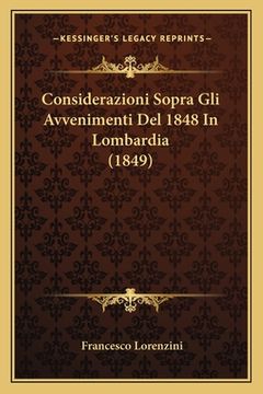 portada Considerazioni Sopra Gli Avvenimenti Del 1848 In Lombardia (1849) (en Italiano)
