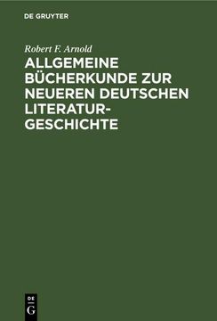 portada Allgemeine Bücherkunde zur Neueren Deutschen Literaturgeschichte (en Alemán)