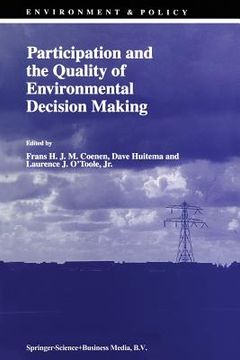 portada Participation and the Quality of Environmental Decision Making (en Inglés)