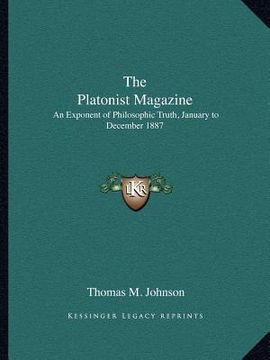 portada the platonist magazine: an exponent of philosophic truth, january to december 1887 (in English)
