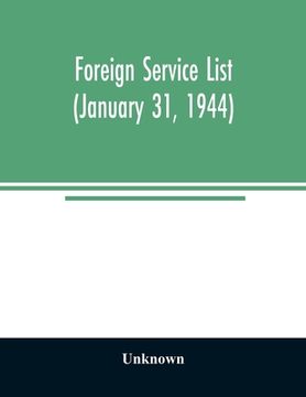 portada Foreign service list (January 31, 1944) (en Inglés)