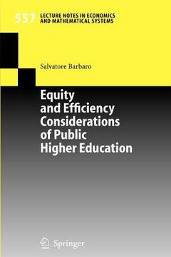 portada equity and efficiency considerations of public higher education (en Inglés)
