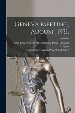 portada Geneva Meeting, August, 1931.