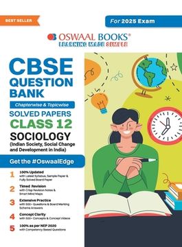 portada Oswaal CBSE Question Bank Class 12 Sociology, Chapterwise and Topicwise Solved Papers For Board Exams 2025 (en Inglés)