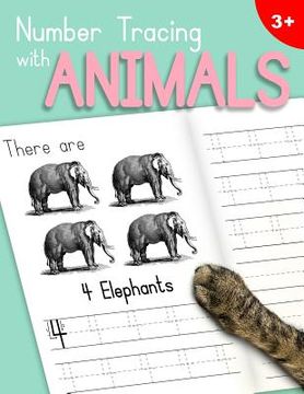 portada Number Tracing With Animals: Learn the Numbers - Number and Counting Practice Workbook for Children in Preschool and Kindergarten - MintPink Cover (in English)