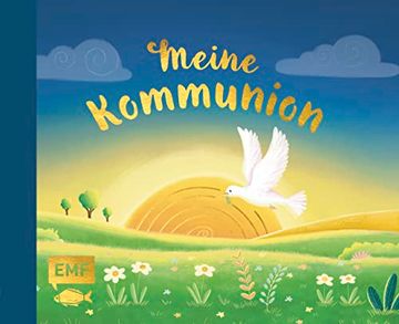 portada Meine Kommunion (Blau): Eintragalbum für Erinnerungen und Fotos mit Edler Goldfolienprägung (in German)