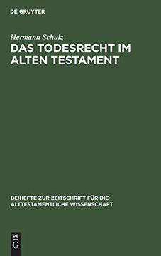 portada Das Todesrecht im Alten Testament (en Alemán)