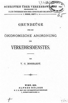 portada Grundzüge für die ökonomische Anordnung des Verkehrsdienstes (in German)