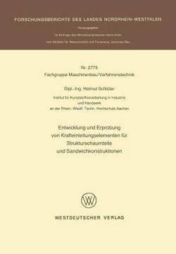 portada Entwicklung Und Erprobung Von Krafteinleitungselementen Für Strukturschaumteile Und Sandwichkonstruktionen (en Alemán)