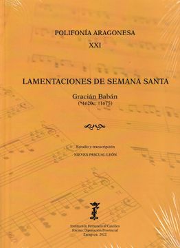 portada Lamentaciones de Semana Santa. Gracian Baban (1620-1675) (in Spanish)