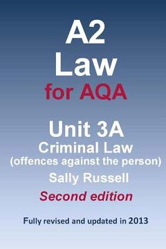 portada A2 Law for AQA Unit 3A Criminal Law (offences against the person) (en Inglés)