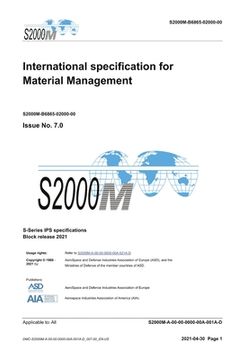 portada S2000M, International specification for Material Management, Issue 7.0: S-Series 2021 Block Release (en Inglés)