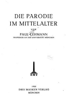 portada Die Parodie im Mittelalter (German Edition)