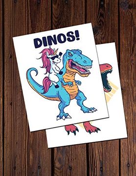 portada Dinos! Fun Dinosaur Holiday Coloring Book * 8. 5" x 11" 74 Pages (in English)