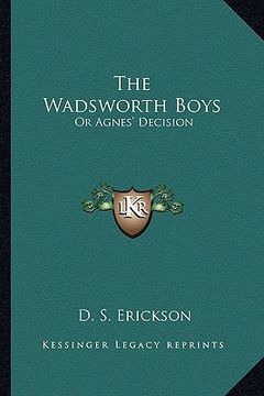 portada the wadsworth boys: or agnes' decision (en Inglés)