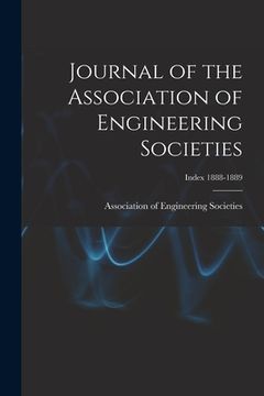 portada Journal of the Association of Engineering Societies; Index 1888-1889