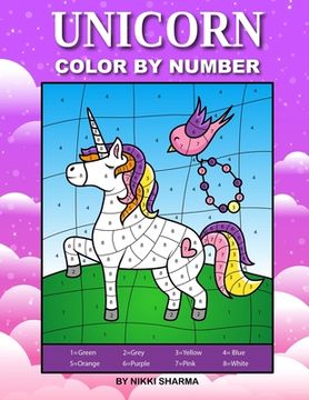 portada Unicorn Color By Number: Coloring Book for Kids Ages 4-8 (en Inglés)