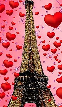 portada Paris Eiffel Tower Glitter Glitter red Hearts Creative Blank Journal sir Michael Designer Edition (in English)
