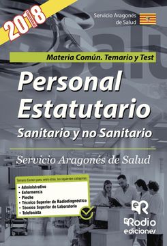 portada Personal Estatutario: Sanitario y no Sanitario: Servicio Aragones de Salud: Material Comun: Temario y Test