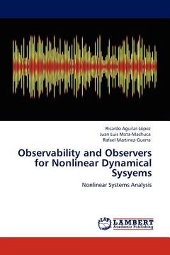 portada observability and observers for nonlinear dynamical sysyems (en Inglés)