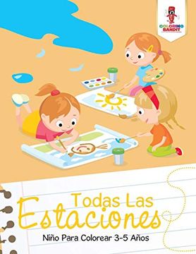 portada Todas las Estaciones: Niño Para Colorear 3-5 Años (in Spanish)