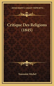 portada Critique Des Religions (1845) (en Francés)