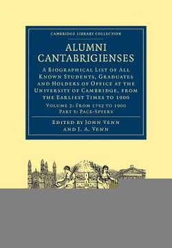 portada Alumni Cantabrigienses 2 Volume Set: Alumni Cantabrigienses - Volume 2: Part 5 (Cambridge Library Collection - Cambridge) (en Inglés)