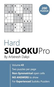 portada Hard Sudoku Pro: Book for Experienced Puzzlers (200 puzzles) Vol. 43 (en Inglés)