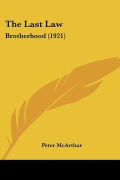 portada the last law: brotherhood (1921) (in English)