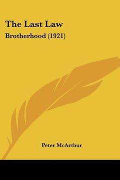 portada the last law: brotherhood (1921) (en Inglés)