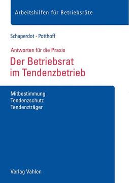 portada Der Betriebsrat im Tendenzbetrieb (en Alemán)