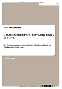 portada Der Auskunftsanspruch über Dritte nach § 101 UrhG (German Edition)