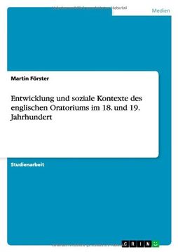 portada Entwicklung und soziale Kontexte des englischen Oratoriums im 18. und 19. Jahrhundert (German Edition)