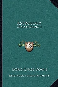 portada astrology: 30 years research (en Inglés)