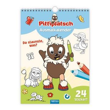 portada Trötsch Ausmalkalender Immerwährend Pittiplatsch: Jahresunabhängiger Immerwährender Wandkalender (in German)