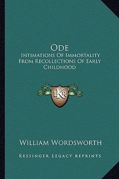 portada ode: intimations of immortality from recollections of early childhood