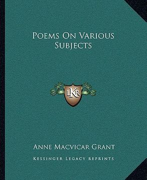 portada poems on various subjects (en Inglés)