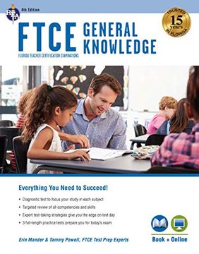 portada Ftce General Knowledge 4th Ed. , Book + Online (Ftce Teacher Certification Test Prep) (en Inglés)