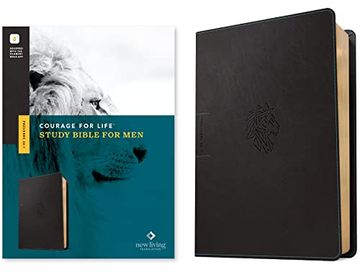 portada Nlt Courage for Life Study Bible for men (Leatherlike, Onyx Lion, Filament Enabled) 