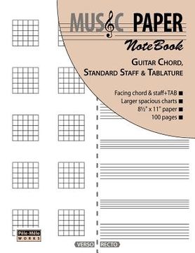 portada music paper not - guitar chord, standard staff & tablature (en Inglés)